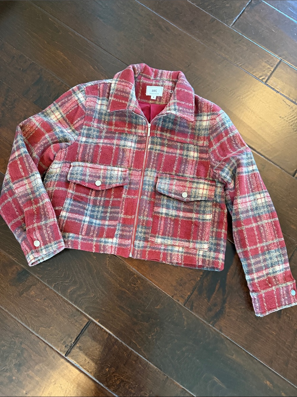 Red Plaid flannel Jacket by Have.